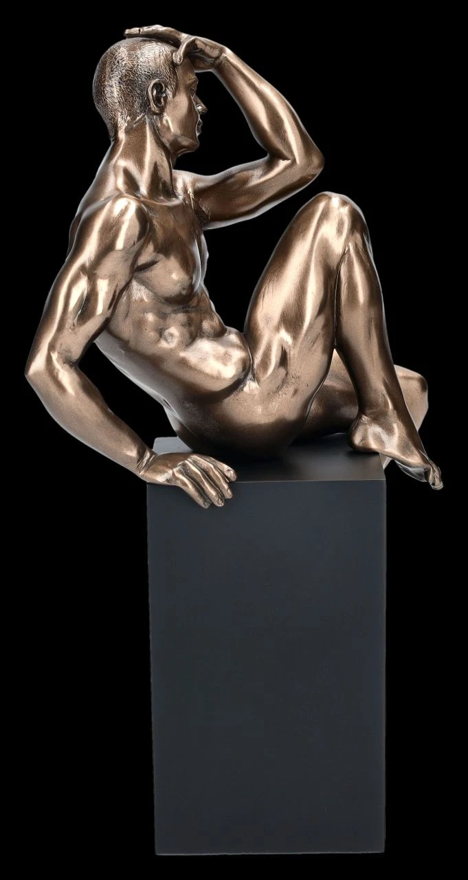 Männliche Akt Figur - Auf Monolith Sitzend 3 Männliche Akt Figur - Auf Monolith Sitzend – Bild 2