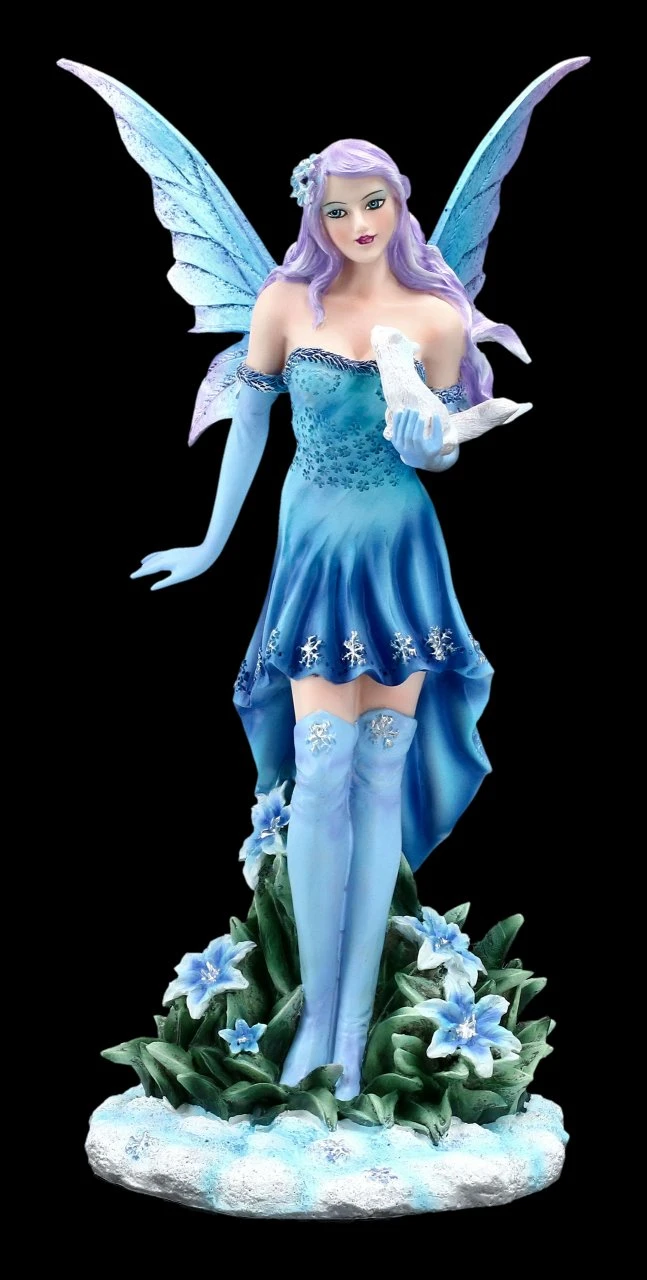 Winter Elfen Figur - Melly Mit Weißem Frettchen 3 Winter Elfen Figur - Melly Mit Weißem Frettchen