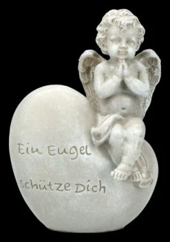 Gartenfigur - Engel Sitzt Auf Herz