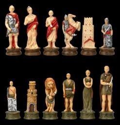 Schachfiguren Set - Römer Vs. Gladiatoren