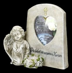 Grabengel Figur Mit Bilderrahmen Und Teelicht -Charaktermodell Geschäft 2D FS23231 Grabengel Figur mit Bilderrahmen und Teelicht 7 1280x1280