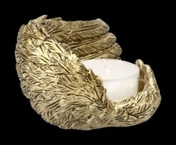 Teelichthalter - Goldener Engelsflügel Liegend -Charaktermodell Geschäft 2D FS23409 TeelichthalterGoldener Engelsflugel liegend 5 1280x1280