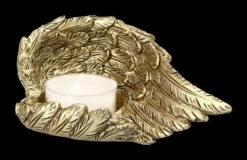 Teelichthalter - Goldener Engelsflügel Liegend -Charaktermodell Geschäft 2D FS23409 TeelichthalterGoldener Engelsflugel liegend 7 1280x1280