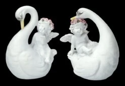 Engel Figuren - Putten Auf Schwänen 2er Set