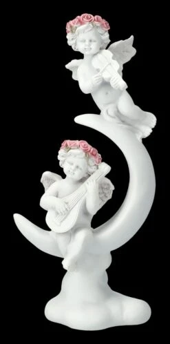 Engel Figur - Putten Musizieren Auf Mond