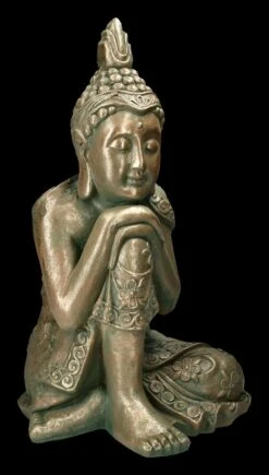 Garten Figur - Großer Buddha Mit Grünspan