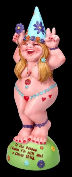 Gartenzwerg Figur - Hippie Lady Flower Power -Charaktermodell Geschäft 2D FS24479 Gartenzwerg Figur Hippie Lady Flower Power 6 1280x1280
