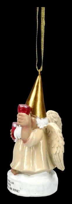 Christbaumschmuck - Gartenzwerg Engel Mit Wein -Charaktermodell Geschäft 2D FS24482 Christbaumschmuck Gartenzwerg Engel mit Wein 2 1280x1280