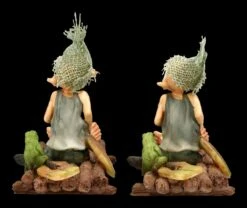 Pixie Kobold Figur Mit Frosch Auf Floß - 2er Set -Charaktermodell Geschäft 2D FS24653 Pixie Kobold Figur mit Frosch und Floss 2er Set 4 1280x1280