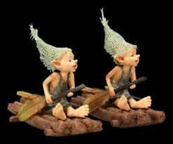 Pixie Kobold Figur Mit Frosch Auf Floß - 2er Set -Charaktermodell Geschäft 2D FS24653 Pixie Kobold Figur mit Frosch und Floss 2er Set 6 1280x1280