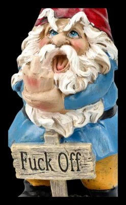 Gartenzwerg Figur Mit Schild Zeigt Mittelfinger -Charaktermodell Geschäft 2D FS25605 Gartenzwerg Figur mit Schild 2 1280x1280