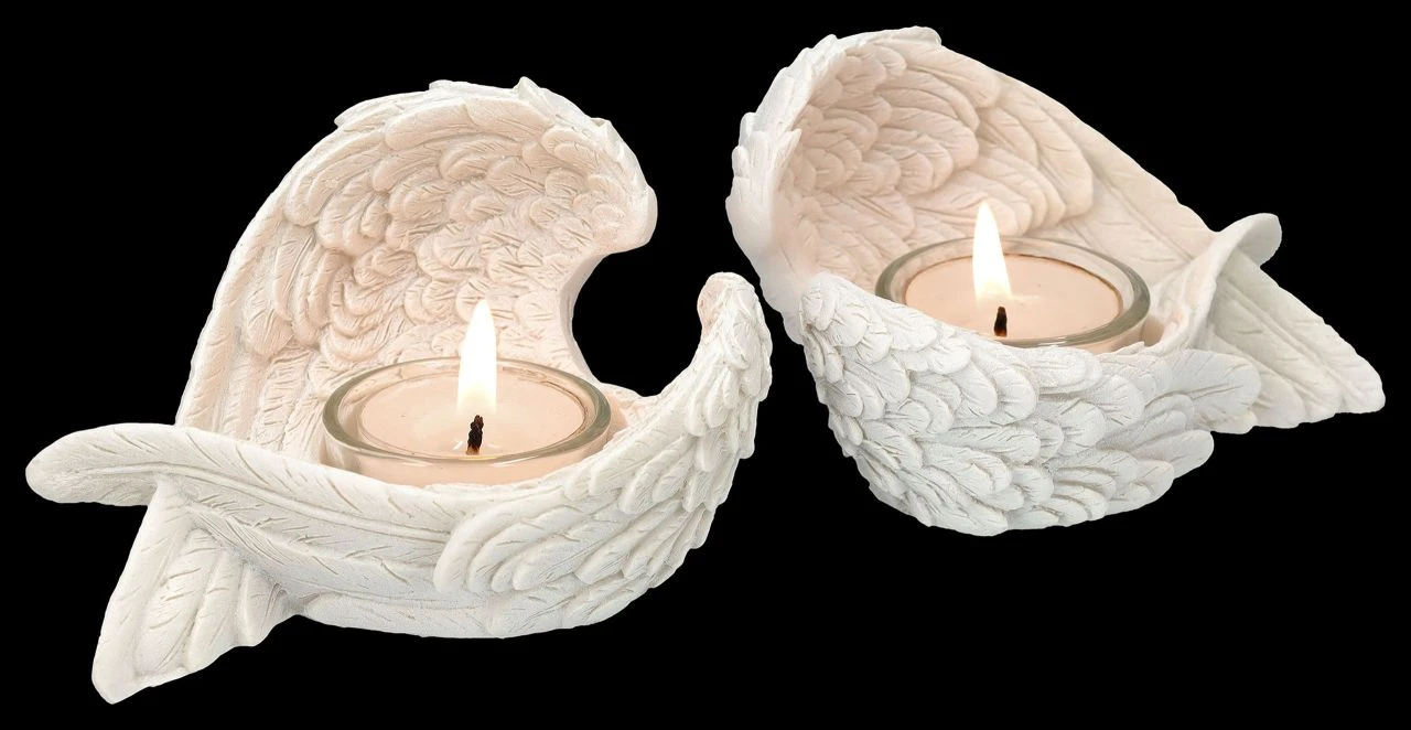 Teelichthalter - Engelsflügel 2er Set 4 Teelichthalter - Engelsflügel 2er Set – Bild 2