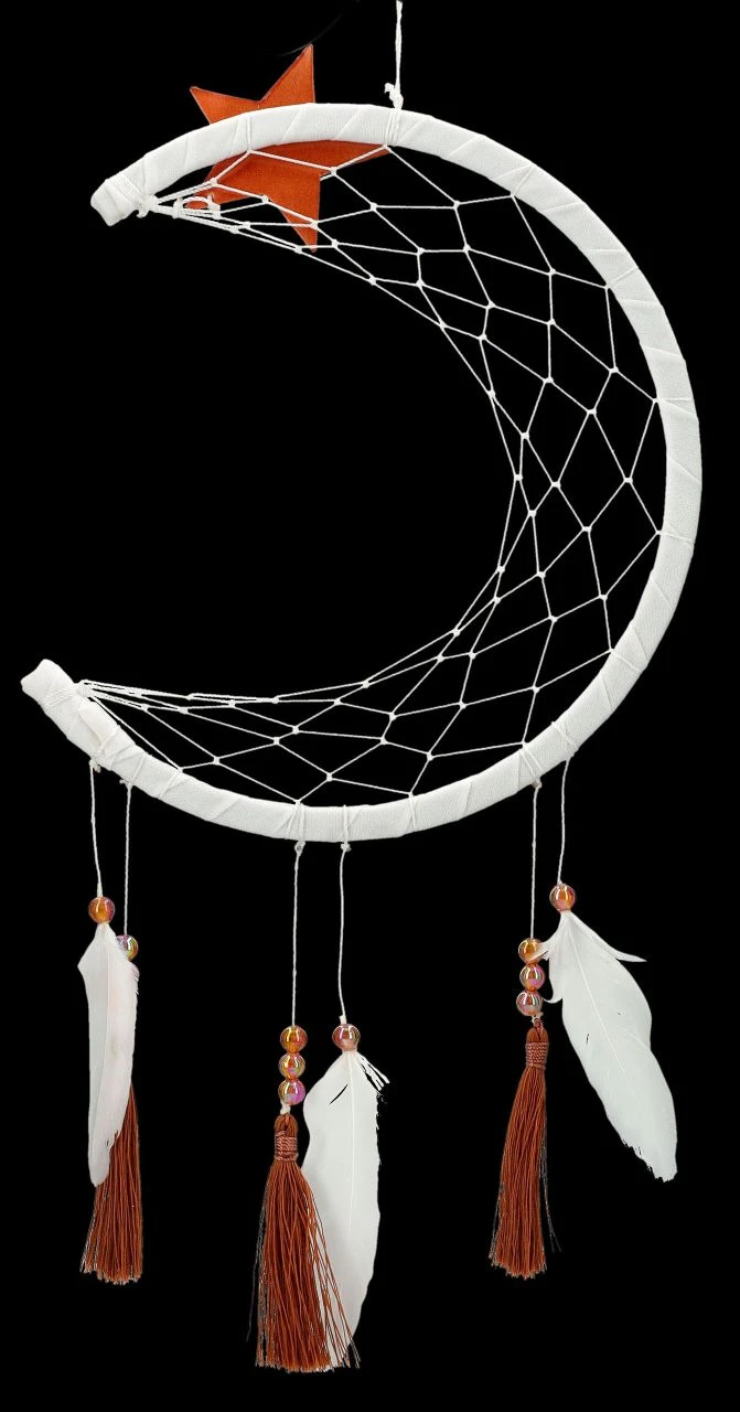 Traumfänger - Halbmond Mit Federn 6 Traumfänger - Halbmond Mit Federn – Bild 4