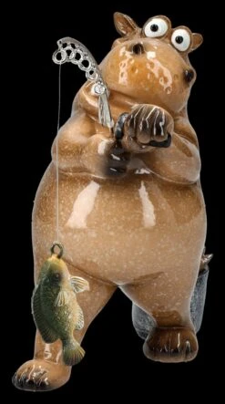 Lustige Nilpferd Figur Beim Angeln -Charaktermodell Geschäft 2D FS25931 Lustige Nilpferd Figur beim Angeln 6 1280x1280