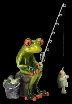 Lustige Frosch Figur Beim Angeln