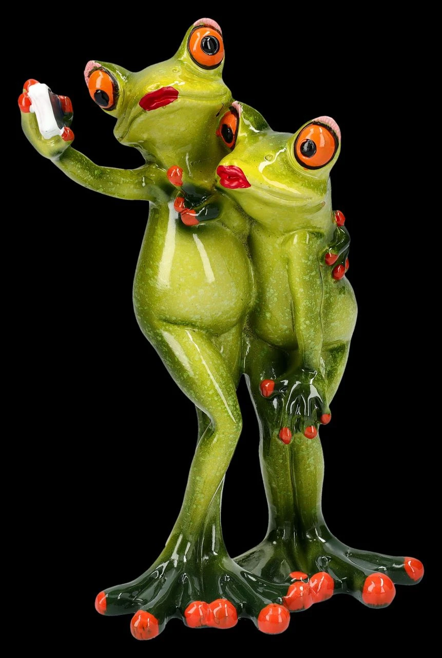 Lustige Frosch Figur - Liebespaar Selfie 3 Lustige Frosch Figur - Liebespaar Selfie