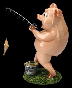 Lustige Schweine Figur Beim Angeln -Charaktermodell Geschäft 2D FS25946 vLustige Schweine Figur beim Angeln 2 1280x1280