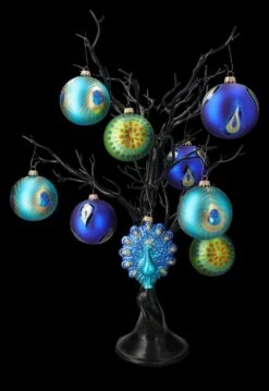 Weihnachtskugeln 9er Set - Elegante Weihnachten Pfau