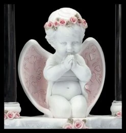 Kerzenhalter Engel - Putte Mit Rosa Rosen -Charaktermodell Geschäft 2D FS26626 Kerzenhalter Engel mit rosa Rosen 5 1280x1280