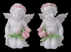 Engel Figuren 2er Set - Putten Mit Rosen
