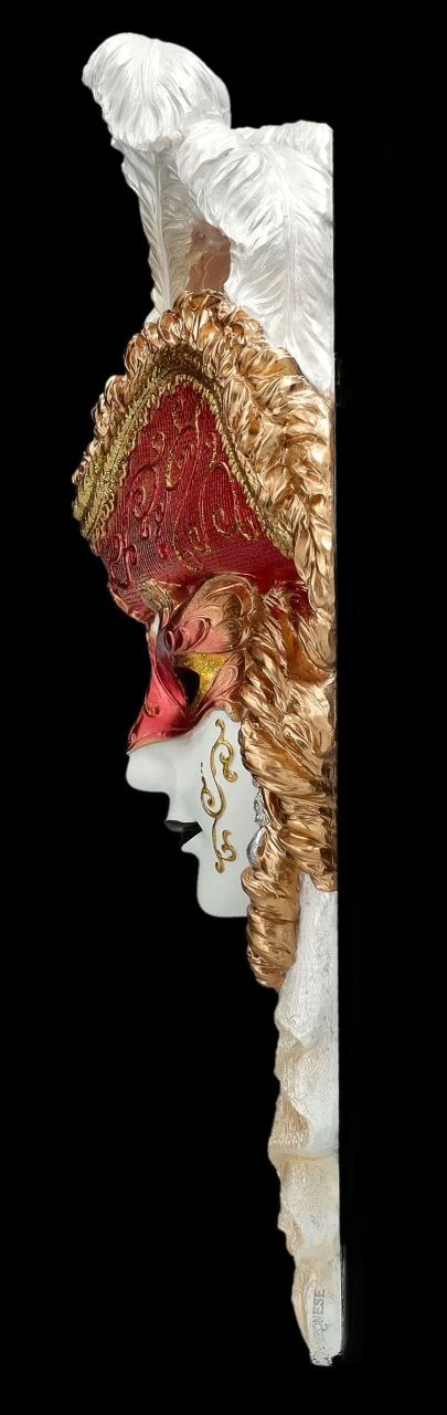 Venezianische Maske - Mit Hut Und Federn Bunt 6 Venezianische Maske - Mit Hut Und Federn Bunt – Bild 4