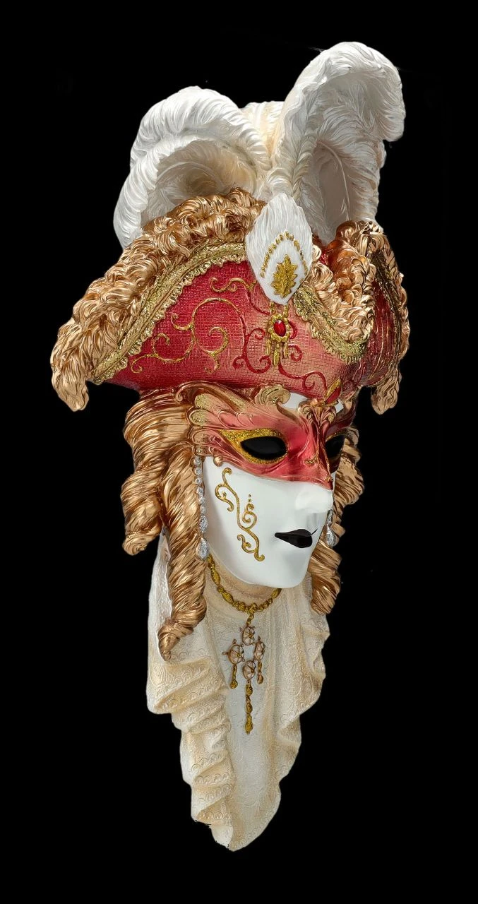 Venezianische Maske - Mit Hut Und Federn Bunt 9 Venezianische Maske - Mit Hut Und Federn Bunt – Bild 7