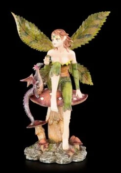 Elfen Figur - Dracolia Mit Blätterflügeln Und Drache -Charaktermodell Geschäft Elfe Auf Pilz 1 1280x1280
