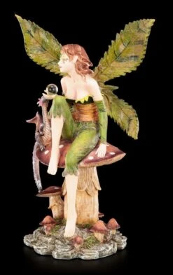 Elfen Figur - Dracolia Mit Blätterflügeln Und Drache -Charaktermodell Geschäft Elfe Auf Pilz 2 1280x1280