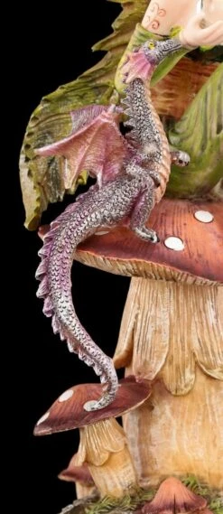 Elfen Figur - Dracolia Mit Blätterflügeln Und Drache -Charaktermodell Geschäft Elfe Auf Pilz 8 1280x1280