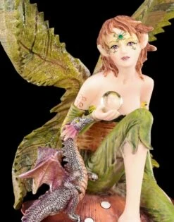 Elfen Figur - Dracolia Mit Blätterflügeln Und Drache -Charaktermodell Geschäft Elfe Auf Pilz 9 1280x1280
