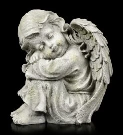 Engel Gartenfigur - Kind Schlafend Links - Klein