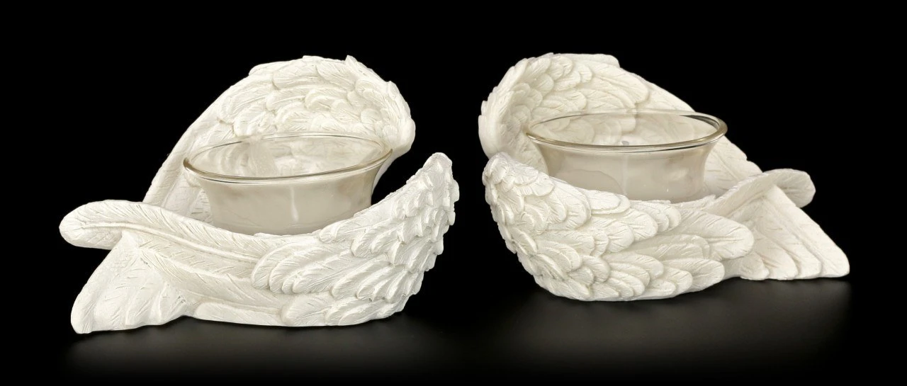 Engel Teelicht 2er Set - Engelsflügel 3 Engel Teelicht 2er Set - Engelsflügel