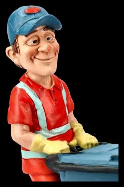 Funny Job Figur - Straßenkehrer Mit Mülltonne -Charaktermodell Geschäft FS21329 Funny Job Figur Strassenkehrer mit Muelltonne 9 1280x1280