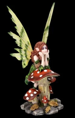 Elfen Figur - Grüne Flügel Lehnt An Pilz -Charaktermodell Geschäft FS25003 Elfen Figur Gr ne Fl gel lehtn an Pilz 10 1280x1280