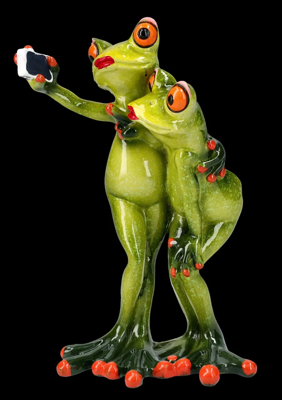 Lustige Frosch Figur - Liebespaar Selfie 4 Lustige Frosch Figur - Liebespaar Selfie – Bild 2