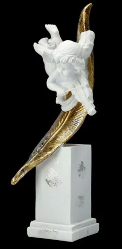 Engel Figur - Putte Amor Vor Goldener Feder -Charaktermodell Geschäft FS26625 Engel Figur Putte Amor vor goldener Feder 2 1280x1280