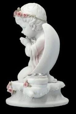 Kerzenhalter Engel - Putte Mit Rosa Rosen -Charaktermodell Geschäft FS26626 Kerzenhalter Engel mit rosa Rosen 4 1280x1280