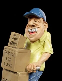 Funny Jobs Figur - Lachender Paketdienstler -Charaktermodell Geschäft Funny Jobs Figur Lachender Paketdienstler 6 1280x1280