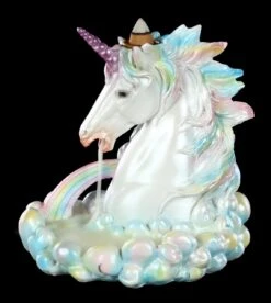 Backflow Räucherkegelhalter - Regenbogen Einhorn