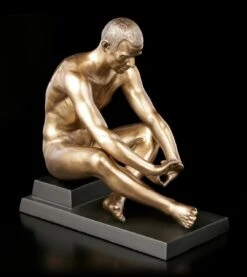 Männliche Akt Figur - Auf Podest Sitzend