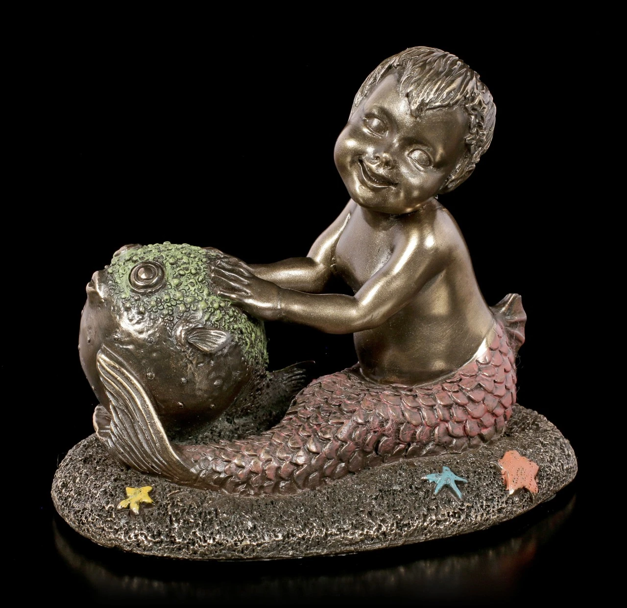 Meerjunge Figur Mit Kugelfisch 3 Meerjunge Figur Mit Kugelfisch