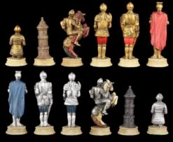 Schachfiguren Set - Ritter Gold Und Silber -Charaktermodell Geschäft Schachfiguren Ritter 2573433103d838 1280x1280