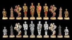 Schachfiguren Set - Ritter Gold Und Silber -Charaktermodell Geschäft Schachfiguren Ritter 4573433204987a 1280x1280