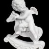 Weiße Cherub Figur Auf Schaukelpferd
