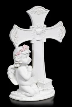Charaktermodell Geschäft -Charaktermodell Geschäft Weisse Cherub Figur Vor Kreuz Betend 1 1280x1280