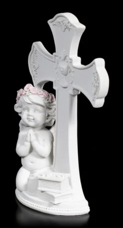 Weiße Cherub Figur Vor Kreuz Betend -Charaktermodell Geschäft Weisse Cherub Figur Vor Kreuz Betend 4 1280x1280