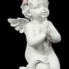 Weiße Engel Figur Betend Mit Kreuz