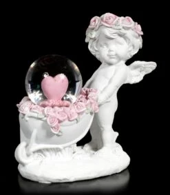 Weiße Cherub Figur Mit Schneekugel -Charaktermodell Geschäft Weisse Engel Figur Mit Schneekugel 6 1280x1280